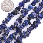 HAAMIIQII 5-8mm Natural Blue Lapis Lazuli Chips Beads Irregular Chip Stones Loose Gemstone Beads for Jewelry Making Strand 30 Inch - color: Lapis Lazuli