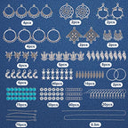 SUNNYCLUE 1 Box DIY 10 Pairs Angel Fairy Charm Boho Style Chandelier Charms Earring Making Kit Feather Star Dream Catcher Pendants for Jewelry Making Kits Adult Women DIY Craft Beginner Supplies - color: Chandelier Bohemian Style E