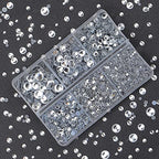 4000pcs Mixed Size Hot Fix Round Crystals Gems Glass Stones Hotfix Flat Back Rhinestones (Clear Crystal) - color: Clear Crystal, size: 4000 Count (Pack of 1)