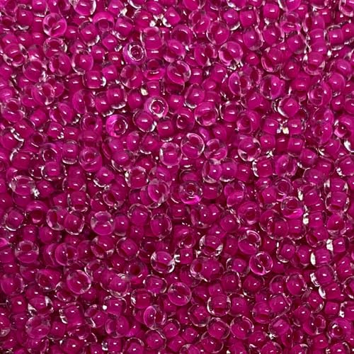 Czech 8/0 Silver Lined Glass Seed Beads 20 Grams 800 Pcs Multi Colors (Fuchsia) - color: Fuchsia