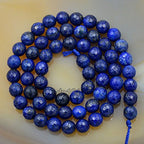 AD Beads Natural Gemstones Faceted Round Spacer Loose Beads 15.5'' 4mm to 10mm (6mm, Faceted Lapis Lazuli) - color: Faceted Lapis Lazuli, size: 6mm