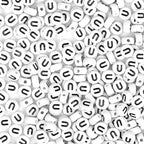 300Pcs Letter Beads U 4X7mm White Alphabet Beads Acrylic Round Shape Loose Beads for Name Bracelets Necklaces Key Chains DIY Jewelry Making (U) - color: Black, size: U