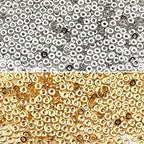 1500pcs 6mm Flat Round Spacer Beads Disc Loose Jewelry Making Beads for DIY Bracelet Necklace Earring Craft Supplies, Gold & Silver - color: Silver & Gold