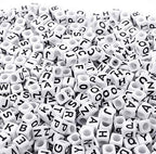 Augshy 700PCS White Letter Beads Alphabet Beads for Making DIY (6mm) - style: Alphabet Style