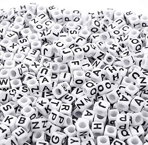Augshy 700PCS White Letter Beads Alphabet Beads for Making DIY (6mm) - style: Alphabet Style
