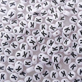 200+ Pieces 4x7mm Single K Letter Beads for Jewelry Making, White Round Acrylic Bulk Alphabet (Black on White) - size: Single letter K 200+ Pcs