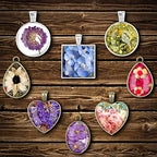 HOMEIDOL Resin Jewelry Molds Pendant Trays Making Kit with 30pcs 5 Styles Metal Pendants and 1pc Silicone Epoxy Casting Mold for Pendant Crafting DIY Gifts - color: 30Pcs Metal Pendant+1 Pc Silicone Casting Molds