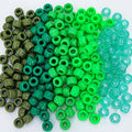 MIIIM 1000PCS 6x9mm Pony Beads Bulk, 5 Styles Green Pony Beads for Bracelets Making Kit, Kandi, Hair Braids Crafts for Jewelry Making (Green) - color: Green
