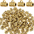Joez Wonderful Links Bail Beads, Hypoallergenic Alloy Column Spacer Beads - color: Style C, 100 Gold
