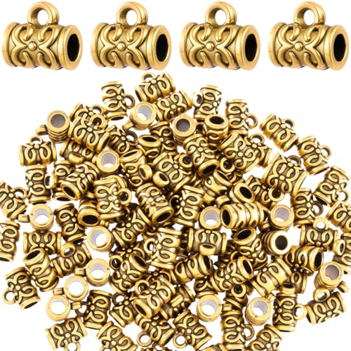 Joez Wonderful Links Bail Beads, Hypoallergenic Alloy Column Spacer Beads - color: Style C, 100 Gold