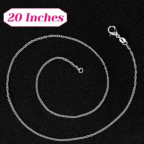 Cridoz 36 Pack Necklace Chain Bulk, Silver Plated Necklace Chains for Jewelry Making, 1.2 mm (20 Inches) - size: 20 Inches