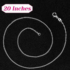 Cridoz 36 Pack Necklace Chain Bulk, Silver Plated Necklace Chains for Jewelry Making, 1.2 mm (20 Inches) - size: 20 Inches