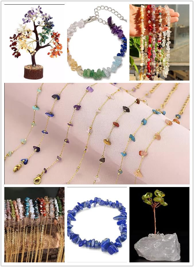3-5mm Natural Clear Quartz Crystal Gemstone Chips Loose Beads Semi Precious for Jewelry Making DIY Handmade Craft Supplies 1 Strand per Bag Approxi 32" - color: Clear Quartz Crysta