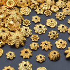BronaGrand 100 Gram(About 250-350pcs) Bead Caps Metal Spacers Jewelry Findings Accessories for Bracelet Necklace Jewelry Making,Gold - color: Gold