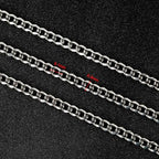 UMAOKANG 16.4 Feet Stainless Steel Cuban Chain for Jewelry Making Strong Diamond Cut Cuban Link Chain Necklace for Men and Women Jewelry Chains Bulk - color: 2mm Silver Cuban