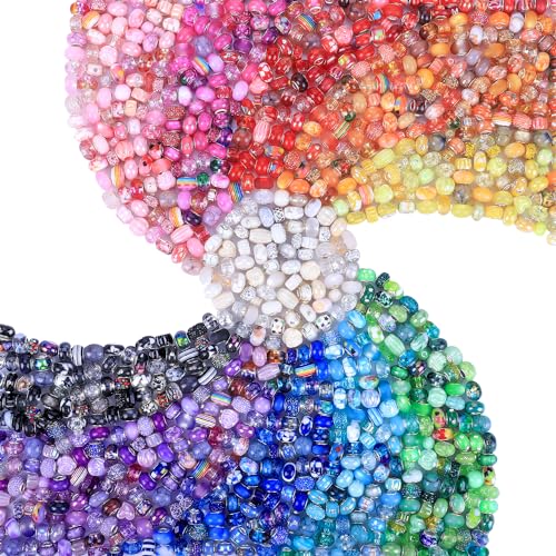 260 Pieces Large Hole Fairy Wand Garden Beads, Assorted European Craft Beads Mixed Color Lampwork Spacer Beads,European Large Hole Beads for DIY Jewelry Making Supplies (25 Style) - color: 25 Style