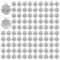 Framendino, Round Flat Seashell Charms Antique Metal Starfish Linking Charm Tibetan Sand Dollar Pendant for Jewelry Making - color: 100 Pack, size: Large