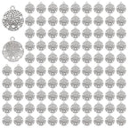 Framendino, Round Flat Seashell Charms Antique Metal Starfish Linking Charm Tibetan Sand Dollar Pendant for Jewelry Making - color: 100 Pack, size: Large