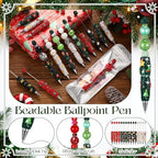 Tondiamo 45 Pcs Full Rhinestone Beadable Pens Bulk Set 15 Glitter Diamond Pens with Cards & Bags Fancy Beaded Pen for Beads DIY Cute Journalling Bling Ballpoint Craft Making(Christmas Diamonds) - style: Christmas Diamonds