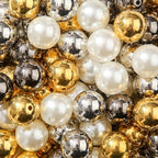 160pcs Chunk Bubblegum Beads 20mm Pearl Beadable Bead Pen Ball Beads for Pen Bag Jewelry Making Necklace Bracelets (White&Golden&Silver) - color: white&golden&silver