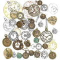 stino 100 G Mixed Style Metal Charms for Jewelry Making, Bulk Silver & Gold Plated, for Bracelet, Necklace, Earrings DIY Crafts - style: Clock