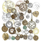 stino 100 G Mixed Style Metal Charms for Jewelry Making, Bulk Silver & Gold Plated, for Bracelet, Necklace, Earrings DIY Crafts - style: Clock