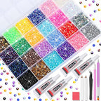 B7000 Glue with Rhinestones for Bedazzling Crafting, 31200Pcs Rainbow Crystals 3MM Flat Back Gems with Jewelry Glue Adhesive for DIY Graduation Cap Decorations Phone Case Wedding Shoes - size: 3mm