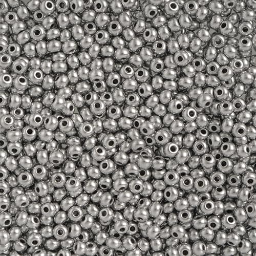 John Bead Czech Seed Beads 10/0 Metallic Silver, 100g - color: Metallic Silver