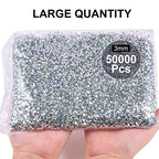 Blinginbox 50000pcs Flatback Rhinestones,Resin Non Hotfix Rhinestones Large Quantity Wholesale for Crafts DIY Creative Design,Clothes,Makeup,Nail Art (3mm=0.12",Crystal AB) - color: Crystal AB, size: 3mm=0.12"