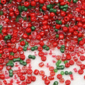 Mixed Red and Green Beads Size 6/0 Crafts Glass Seed Beads 4mm for Jewelry Making (Total About 100g About 1200pcs) - color: Mixed Red and Green