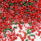 Mixed Red and Green Beads Size 6/0 Crafts Glass Seed Beads 4mm for Jewelry Making (Total About 100g About 1200pcs) - color: Mixed Red and Green