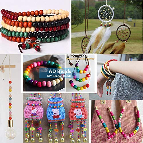 AD Beads Large Hole Wood Spacer Wooden Jewelry Making Bracelet Necklace Chandelier, Large Wooden Rosary Beads Craft Beads (16mm 100pcs, Black) - color: Black, size: 16mm 100pcs