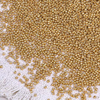 5000pcs Glass Seed Beads, 3mm 8/0 Small Individual Color Seed Beads Mini Pony Bulk for DIY Bracelet Necklaces Wrist Jewelry Making, Gold - color: Gold