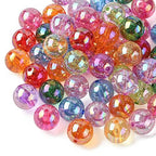 DanLingJewelry 100Pcs 20mm AB Color Transparent Beads Acrylic Round Beads Transparent Round Loose Beads for Jewelry Making - color: 100pcs - Random Color - 20mm Round - Transparent