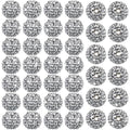 40 Pcs 20 mm Rhinestone Beads Bulk Crystal Round Disco Ball Chunky Bubblegum Beads for Pens Bracelets Charms Craft European Style Jewelry Making Supplies Christmas(Silver) - color: Silver