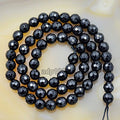 AD Beads Natural Gemstones Faceted Round Spacer Loose Beads 15.5'' 4mm to 10mm (6mm, Faceted Black Agate) - color: Faceted Black Agate, size: 6mm