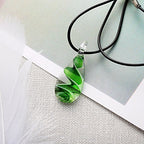 Glass Water Drop Shape Glaze Spiral Dangle Earrings Lampwork Handmade Glass Bead Geometric Earrings for Women Jewelry - color: Geen Earring&Necklace