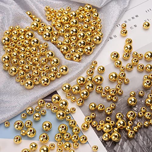 BONNY BOXX Quality Glossy ABS Imitation Pearl Beads with Hole 6/8/10MM Round Plastic Acrylic Spacer Bead for DIY Craft Jewelry Making Supplies (Gold, 6MM, 700pcs) - color: Gold, size: 6MM