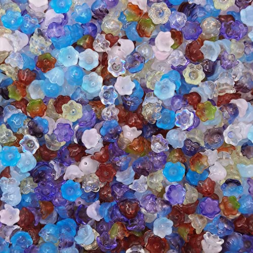 INSPIRELLE 100pcs Flower Crystal Glass Bead Caps Lily of the Valley Beads for Jewelry Making and DIY Craft Accessories (Mixed, 11 * 11 * 7mm) - color: Lily of the Valley