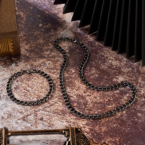 Craftdady 16.4 ft Aluminum Curb Chain Link 8x5mm Twisted Unwelded Oval Cross Chain Link Necklace Chain with Spool for Bracelet Tassel DIY Crafts Jewelry Making - color: Black, 8x5mm