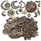 BronaGrand Celestial Pendant Charms,Sun Moon Star Cloud Charms Lightning Bolt Charms Jewelry Charms for Necklace Earrings Bracelet Jewelry - color: Bronze