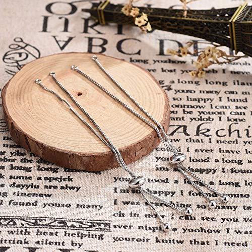 DanLingJewelry 20pcs Adjustable Slider Bracelet Slider Extender Chains with Ball Ends for Jewelry Making DIY 8 Inches(220mm) P - color: StyleⅡ-20 pcs-Platinum