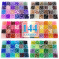 XSEINO About 7200pcs 144 Colors 6mm Crackle Glass Beads Bracelet Making Kit,6Box Different Style Crack Series Colorful Crystal Beads for Bracelet Jewelry Making,DIY Crafts,Friendship Bracelets - color: All 6 Series