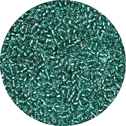 2000pcs Blue Green Glass Seed Beads Bulk,4mm 6/0 Seed Pony Beads for Bracelets,Necklace,Jewelry Making -Waist Spacer Bead for DIY Craft Projects - color: Blue Green, size: 4mm