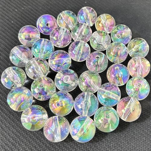 Mixed Lots Shiny AB Color Acrylic Bead DIY Beading Hairband Bracelets Necklace Craft Embelishment (Clear AB) - color: Clear AB