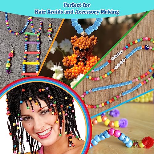Qpixvb 1100PCS Blue Pony Beads,Blue Beads for Bracelets,Bead for Jewelry Making and Bracelets Making,Friendship Bracelet Bead Kit - color: sky blue beads