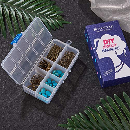 SUNNYCLUE 1 Box DIY 8 Pairs Bohemian Feather Dream Catcher Earring Making Kit Antique Bronze Feather Charm Connector, Turquoise Gemstone Beads, Earring Hooks Jewelry Supplies Beginners, Instruction - color: Chandelier Bohemian Style B
