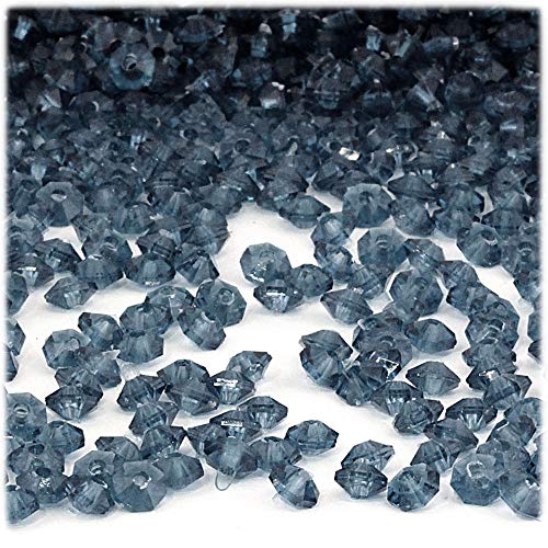The Crafts Outlet 1,000pc Faceted Plastic Transparent Beads Rondelle 6x4mm Multi Mix Beads
