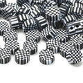 Airssory 100 Pcs Black & White Plaid Squares Beads Polymer Clay Mosaic Bead for Handmade Crafts Jewelry Making Supplies - 10x4.5mm - color: Mosaic Bead_10x4.5mm
