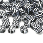 Airssory 100 Pcs Black & White Plaid Squares Beads Polymer Clay Mosaic Bead for Handmade Crafts Jewelry Making Supplies - 10x4.5mm - color: Mosaic Bead_10x4.5mm